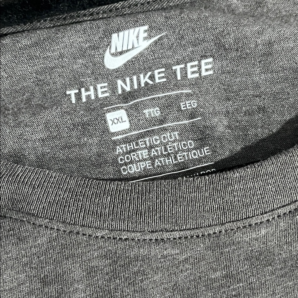 Nike Men's Charcoal Long Sleeve Cotton Tee Athletic Cut 2XL - Picture 3 of 3